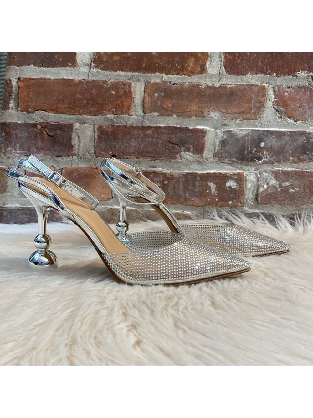 I.N.C. International Concepts Rami Silver Ankle-Strap Pumps, Size 8.5M - Picture 4 of 17